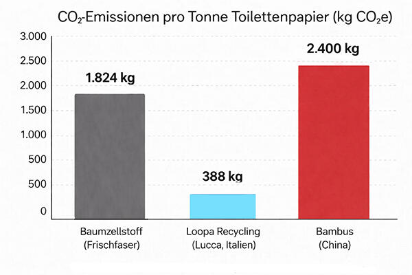 Recycling vs. Bambus Toilettenpapier CO2